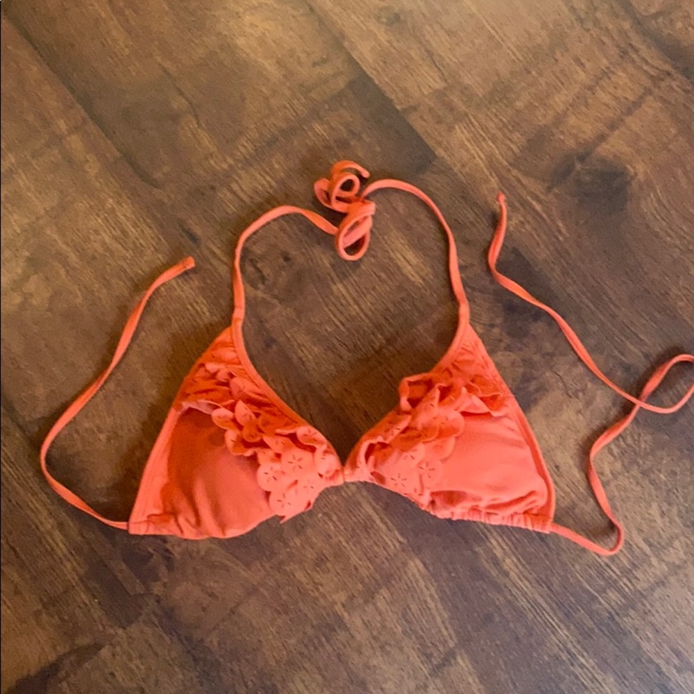 Ruffled Orange Bikini Top - Size Large 👙
